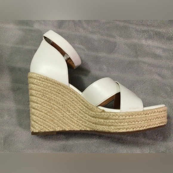 Lisa Vicky Gemi White Platform Espadrille Wedges Size 9M - Picture 11 of 12